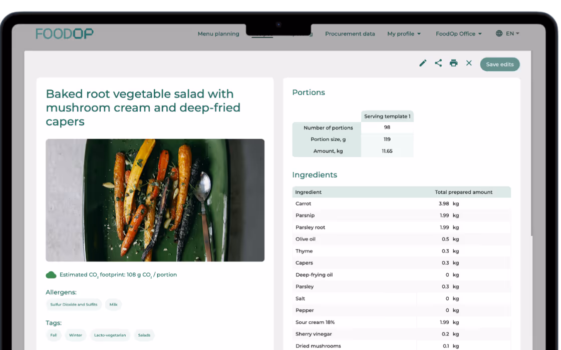 Allergens, sorted